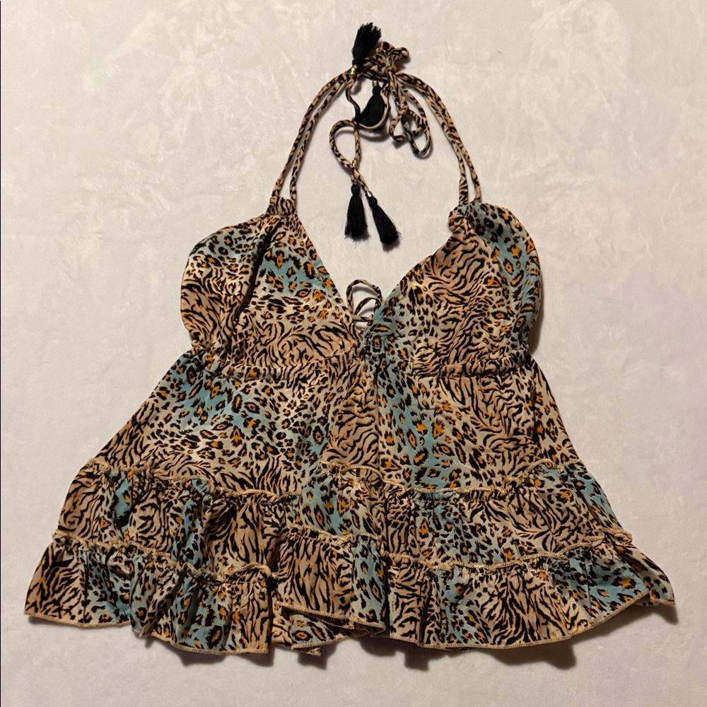 Karma highway animal print halter top